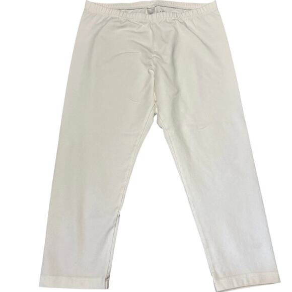 J Jill Pima Capri Leggings Women’s Medium White Pull-On Elastic Waist Pants - Picture 3 of 10